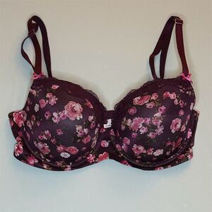 Victoria's Secret Dream Angels Floral Lined Demi Bra 32DD Purple